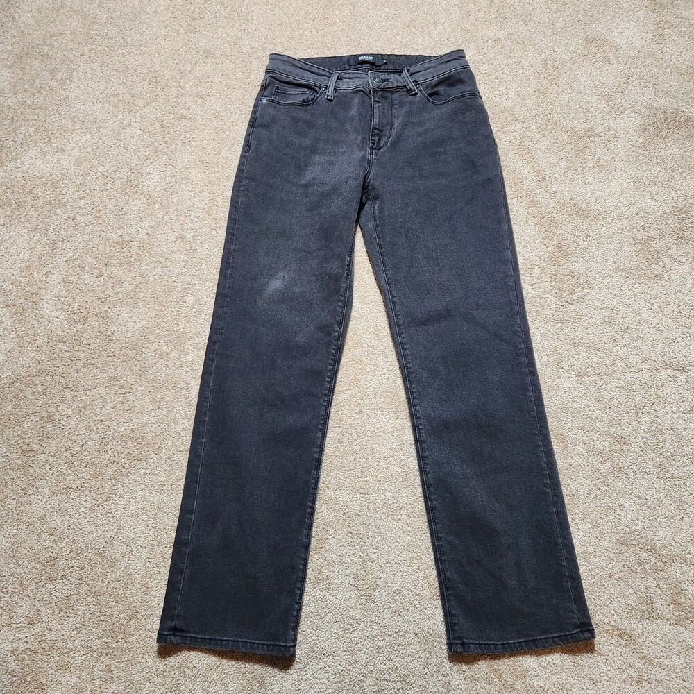Hudson Jeans Women 6 Black Mid Rise Straight Leg Dark Wash